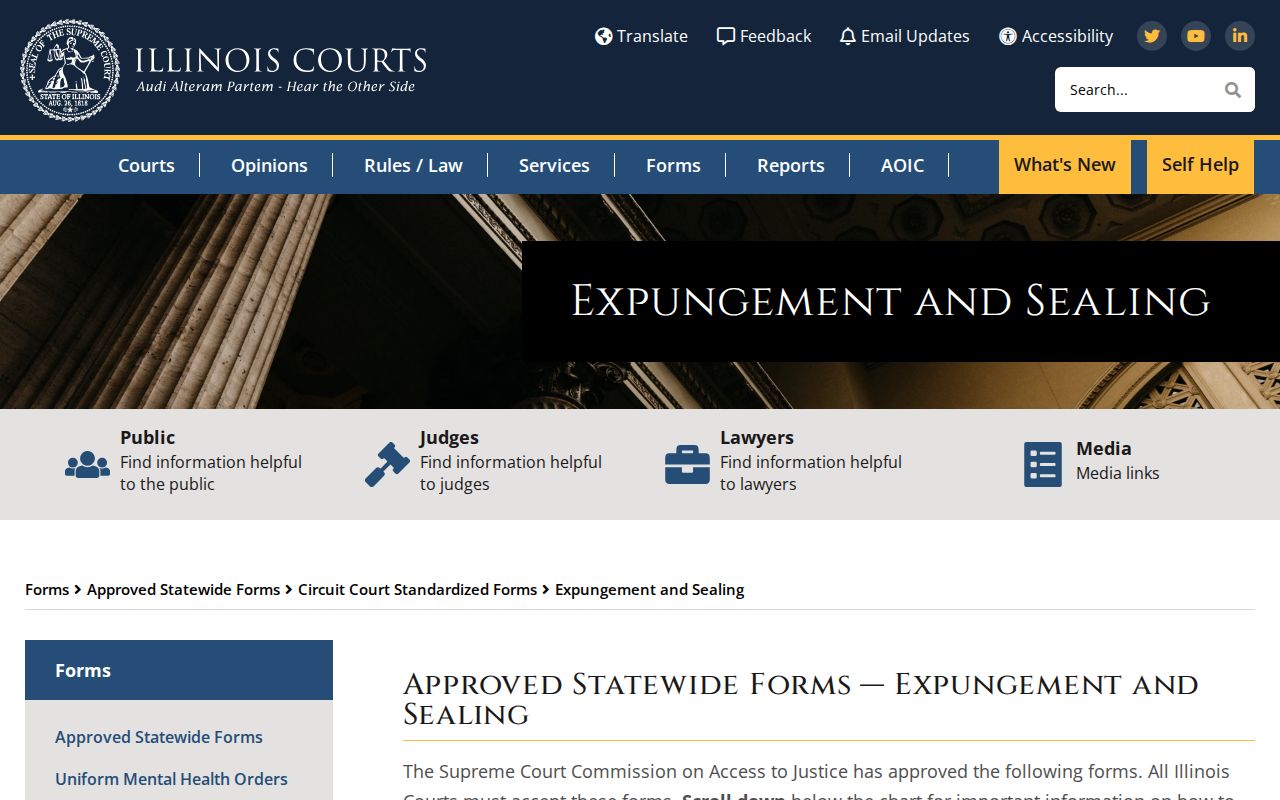 Approved Illinois expungement and sealing court forms for Edwards County filings